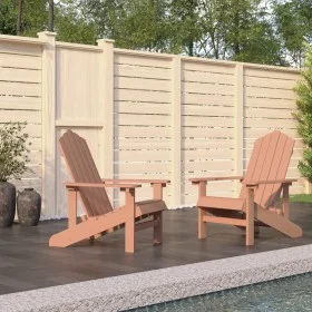 Sillas de jardín Adirondack 2 unidades HDPE marrón de vidaXL, Sillas de jardín - Ref: Foro24-3095694, Precio: 308,66 €, Descu...