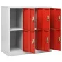 Armarios taquilla 5 uds de acero gris y rojo 90x45x92,5 cm de vidaXL, Taquillas y armarios de almacenamiento - Ref: Foro24-30...