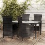 Juego de comedor exterior 5 piezas con cojines ratán negro de vidaXL, Conjuntos de jardín - Ref: Foro24-3094827, Precio: 382,...