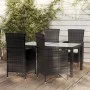 Juego de comedor exterior 5 piezas con cojines ratán negro de vidaXL, Conjuntos de jardín - Ref: Foro24-3094827, Precio: 395,...