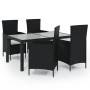 Juego de comedor exterior 5 piezas con cojines ratán negro de vidaXL, Conjuntos de jardín - Ref: Foro24-3094827, Precio: 382,...