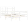 Estructura de cama con cabecero madera maciza blanco 140x190 cm de vidaXL, Camas y somieres - Ref: Foro24-3193967, Precio: 13...