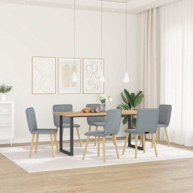 Sillas de comedor 6 unidades de tela gris claro en Sillas de comedor | Comprar online en Foru.es