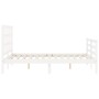 Estructura de cama con cabecero madera maciza blanco 140x190 cm de vidaXL, Camas y somieres - Ref: Foro24-3193967, Precio: 13...