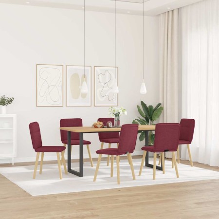 Sillas de comedor 6 unidades tela rojo tinto en Sillas de comedor | Comprar online en Foru.es