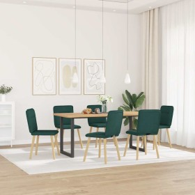 Sillas de comedor 6 unidades tela verde oscuro en Sillas de comedor | Comprar online en Foru.es