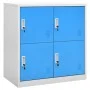 Armarios taquilla 5 uds acero gris claro y azul 90x45x92,5 cm de vidaXL, Taquillas y armarios de almacenamiento - Ref: Foro24...