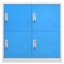 Armarios taquilla 5 uds acero gris claro y azul 90x45x92,5 cm de vidaXL, Taquillas y armarios de almacenamiento - Ref: Foro24...