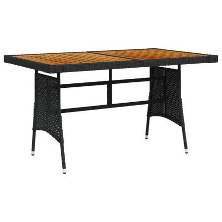 Mesa de jardín ratán PE y acacia maciza negro 130x70x72 cm de vidaXL, Mesas de jardín - Ref: Foro24-318693, Precio: 167,90 €,...