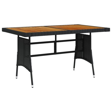 Mesa de jardín ratán PE y acacia maciza negro 130x70x72 cm de vidaXL, Mesas de jardín - Ref: Foro24-318693, Precio: 163,02 €,...