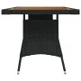 Mesa de jardín ratán PE y acacia maciza negro 130x70x72 cm de vidaXL, Mesas de jardín - Ref: Foro24-318693, Precio: 167,90 €,...