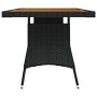 Mesa de jardín ratán PE y acacia maciza negro 130x70x72 cm de vidaXL, Mesas de jardín - Ref: Foro24-318693, Precio: 163,02 €,...