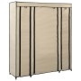 Armario con compartimentos y varillas tela crema 150x45x176 cm en Armarios roperos | Comprar online en Foru.es