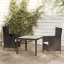 Juego de comedor exterior 3 pzas con cojines ratán negro de vidaXL, Conjuntos de jardín - Ref: Foro24-3094825, Precio: 245,55...