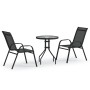 Juego de bistro de jardín de 3 piezas negro de vidaXL, Conjuntos de jardín - Ref: Foro24-318774, Precio: 144,58 €, Descuento: %