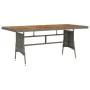 Mesa de jardín ratán PE y acacia maciza gris 160x70x72 cm de vidaXL, Mesas de jardín - Ref: Foro24-318697, Precio: 176,67 €, ...