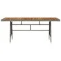 Mesa de jardín ratán PE y acacia maciza gris 160x70x72 cm de vidaXL, Mesas de jardín - Ref: Foro24-318697, Precio: 176,67 €, ...