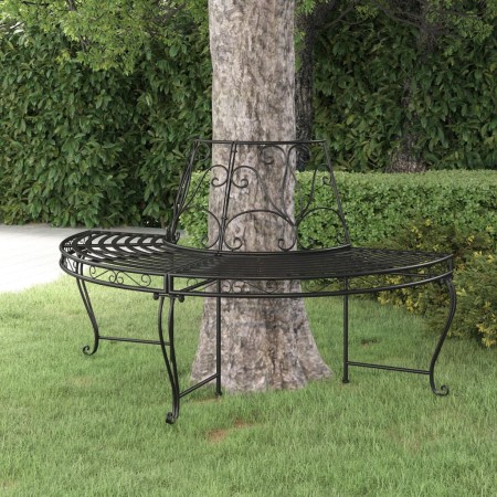 Banco de jardín semicircular de acero negro 160 cm de vidaXL, Bancos de jardín - Ref: Foro24-318824, Precio: 196,55 €, Descue...