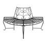 Banco de jardín semicircular de acero negro 160 cm de vidaXL, Bancos de jardín - Ref: Foro24-318824, Precio: 190,02 €, Descue...