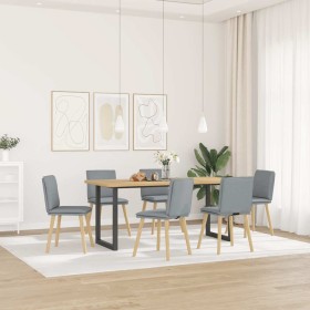 Sillas de comedor 6 unidades de tela gris claro en Sillas de comedor | Comprar online en Foru.es