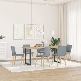 Sillas de comedor 6 unidades de tela gris claro en Sillas de comedor | Comprar online en Foru.es