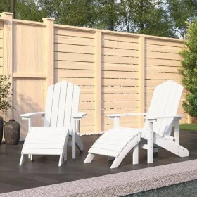 Adirondack garden chairs 2 units with white HDPE footrests by vidaXL, Garden chairs - Ref: Foro24-3095696, Price: 343,08 €, D...