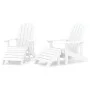 Sillas de jardín Adirondack 2 uds con reposapiés HDPE blanco de vidaXL, Sillas de jardín - Ref: Foro24-3095696, Precio: 343,0...