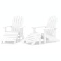 Sillas de jardín Adirondack 2 uds con reposapiés HDPE blanco de vidaXL, Sillas de jardín - Ref: Foro24-3095696, Precio: 412,1...
