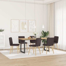 Sillas de comedor 6 unidades tela marrón oscuro en Sillas de comedor | Comprar online en Foru.es