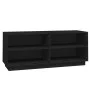 Armario zapatero de madera maciza de pino negro 110x34x45 cm de vidaXL, Zapateros y organizadores de calzado - Ref: Foro24-81...