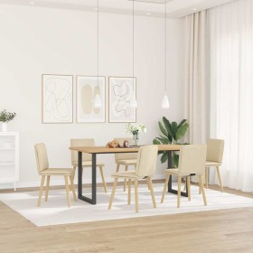 Sillas de comedor 6 unidades tela color crema en Sillas de comedor | Comprar online en Foru.es
