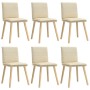 Sillas de comedor 6 unidades tela color crema en Sillas de comedor | Comprar online en Foru.es