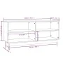 Armario zapatero de madera maciza de pino negro 110x34x45 cm de vidaXL, Zapateros y organizadores de calzado - Ref: Foro24-81...