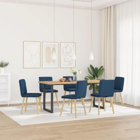 Sillas de comedor 6 unidades tela azul en Sillas de comedor | Comprar online en Foru.es