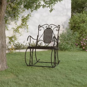 Banco mecedor de acero negro 84 cm de vidaXL, Bancos de jardín - Ref: Foro24-318830, Precio: 143,34 €, Descuento: %