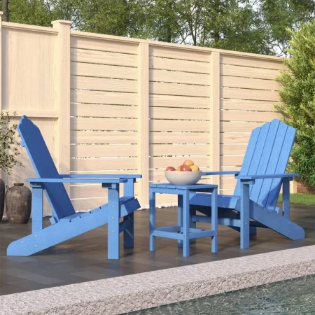 Sillas de jardín Adirondack con mesa HDPE azul aguamarina de vidaXL, Sillas de jardín - Ref: Foro24-3095707, Precio: 388,29 €...