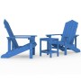 Sillas de jardín Adirondack con mesa HDPE azul aguamarina de vidaXL, Sillas de jardín - Ref: Foro24-3095707, Precio: 387,89 €...