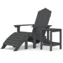 Silla de jardín Adirondack reposapiés mesa HDPE gris antracita de vidaXL, Sillas de jardín - Ref: Foro24-3095709, Precio: 255...