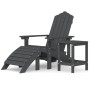 Silla de jardín Adirondack reposapiés mesa HDPE gris antracita de vidaXL, Sillas de jardín - Ref: Foro24-3095709, Precio: 268...