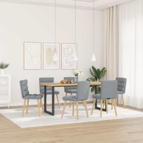 Sillas de comedor 6 unidades de tela gris claro en Sillas de comedor | Comprar online en Foru.es