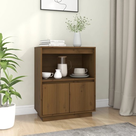 Aparador de madera maciza de pino marrón miel 60x34x75 cm de vidaXL, Aparadores - Ref: Foro24-813523, Precio: 57,29 €, Descue...