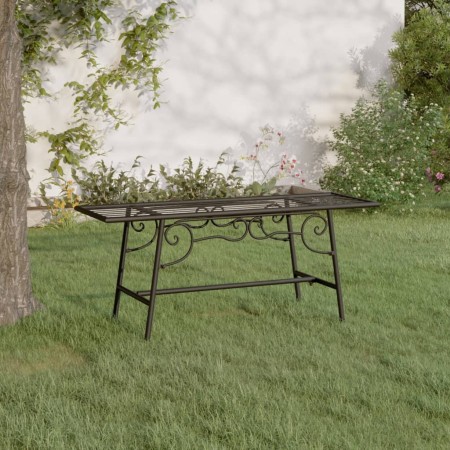 Banco de jardín de acero negro 110 cm de vidaXL, Bancos de jardín - Ref: Foro24-318827, Precio: 93,63 €, Descuento: %