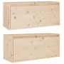 Armario de pared 2 uds madera maciza de pino 80x30x35 cm de vidaXL, Estantes y estanterías - Ref: Foro24-813456, Precio: 126,...