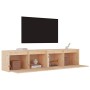Armario de pared 2 uds madera maciza de pino 80x30x35 cm de vidaXL, Estantes y estanterías - Ref: Foro24-813456, Precio: 126,...