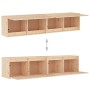 Armario de pared 2 uds madera maciza de pino 80x30x35 cm de vidaXL, Estantes y estanterías - Ref: Foro24-813456, Precio: 126,...