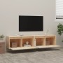 Armario de pared 2 uds madera maciza de pino 80x30x35 cm de vidaXL, Estantes y estanterías - Ref: Foro24-813456, Precio: 126,...
