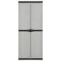 Armario de jardín con 3 estantes gris y negro 68x40x168 cm de vidaXL, Taquillas y armarios de almacenamiento - Ref: Foro24-34...