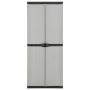 Armario de jardín con 3 estantes gris y negro 68x40x168 cm de vidaXL, Taquillas y armarios de almacenamiento - Ref: Foro24-34...