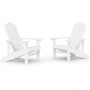 Sillas de jardín Adirondack 2 unidades HDPE blanco de vidaXL, Sillas de jardín - Ref: Foro24-3095692, Precio: 333,21 €, Descu...