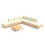 Muebles de jardín 8 piezas cojines madera de pino color crema de vidaXL, Conjuntos de jardín - Ref: Foro24-3096328, Precio: 5...